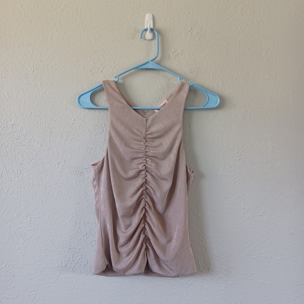 Willow + Root Ruched Sleeveless Slinky Tank Top